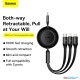 Baseus Bright Mirror 2 Type-C to M+L+C Series Retractable 3-in-1 Fast Charging Data Cable 100W 1.1m Black